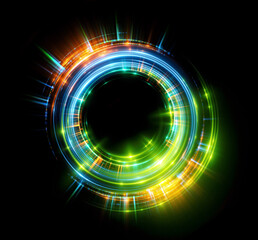 Wall Mural - vivid abstract background. beautiful swirl trail effect frame. .mystical portal. bright sphere lens.