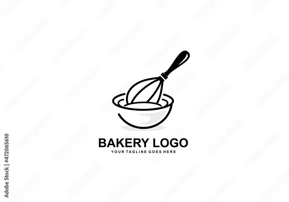 Bakery simple flat logo vector illustration