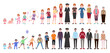 © Marina - Illustrations of the growing up of a boy and a girl. Life stages.