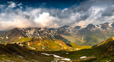 Poster - Panoramic Image of Grossglockner Alpine Road. Curvy Winding Road in Alps