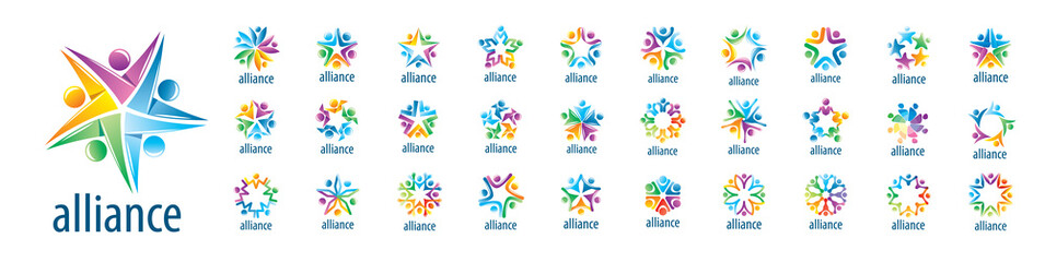 Canvas Print - A set of vector Alliance logos on a white background