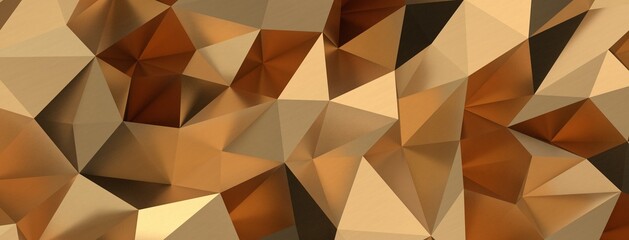 Abstract gold polygon background on texture.gold polygon geometric abstract background