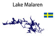 silhouette of  lake Malaren  vector