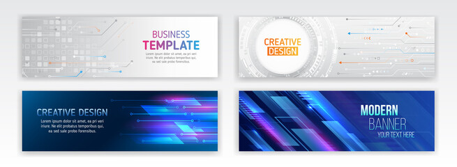 High tech futuristic technology background. Cyber security for business and internet projects. Abstract web design banner. Modern graphic template for websites.