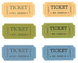 © Lianella R - Retro tickets. Vintage cinema ticket . concert and festival event, movie theater coupon. Circus show