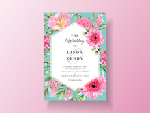 Beautiful Pink Flower Wedding Invitation