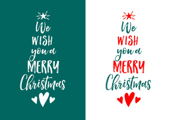 Wall Mural - Christmas card with tree, red and green, white vector background