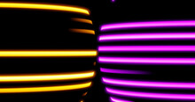 Render With Yellow And Pink Stripes On A Black Background
