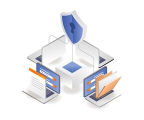 Fototapete - computer network security