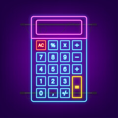 Poster - Black calculator white background. Modern design. Electronic portable calculator. Vector stock illustration