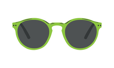 Green sunglasses isolated on white background