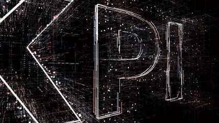 4k kpi word tag cloud;key performance indicator.The Matrix binary text design animation;changing from zero to one digits;abstract tech background.