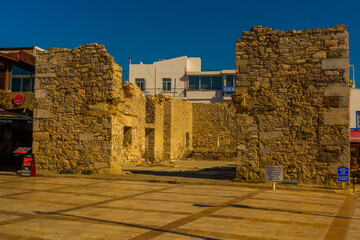 Wall Mural - BODRUM, TURKEY: Fragments of the fortress wall and fortification in Bodrum on a sunny day