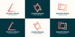 © starterz - triangle square star combined with brush stroke logo concept