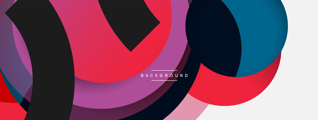Circle and round shapes abstract background. Vector illustration for wallpaper banner background or landing page