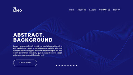 technology concept background with wavy line elements in dark blue color for website