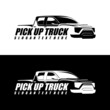 pick up truck logo design vector	