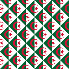 Seamless Pattern Of Algeria Flag. Vector Illustration. Print, Book Cover, Wrapping Paper, Decoration, Banner And Etc