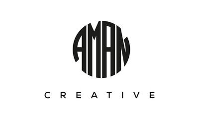 Wall Mural - Letters AMAN creative circle logo design vector, 4 letters logo