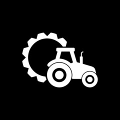 Wall Mural - Tractor icon isolated on dark red background