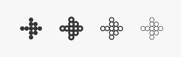 Wall Mural - black linear arrow collection, which consists of ellipses. arrow signs fow web design and infographi