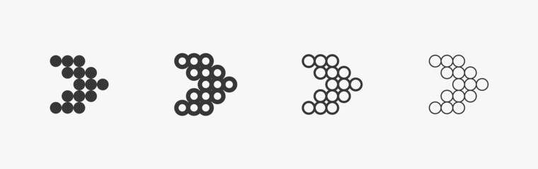 Wall Mural - vector arrow sign set for website and direction. black and outline curve vector. ellipse arrow, geom