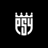 Fototapeta Psy - PSY letter logo design with black background in illustrator, vector logo modern alphabet font overlap style. calligraphy designs for logo, Poster, Invitation, etc.	