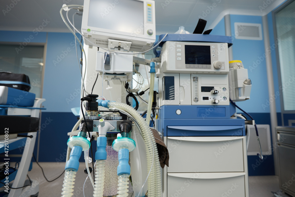 Medical Oxygen Concentrator is ready to use front of the emergency room ...
