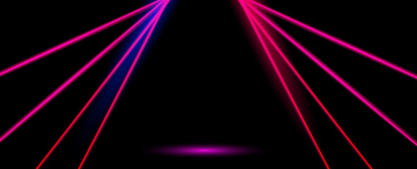 Abstract geometric gradient red neon lines illustration banner pattern background