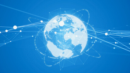 Fototapete - Global communication network concept. Graphical User Interface. Abstract background.