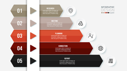 Business concept infographic template with workflow.