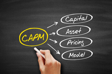 CAPM - Capital Asset Pricing Model acronym, business concept on blackboard