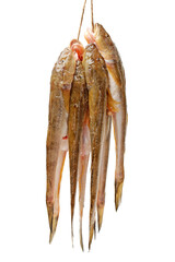 Wall Mural - fresh flathead fish on white background