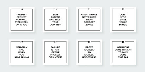 motivational quotes. inspirational quote for your opportunities. frames with quote marks. vector ill