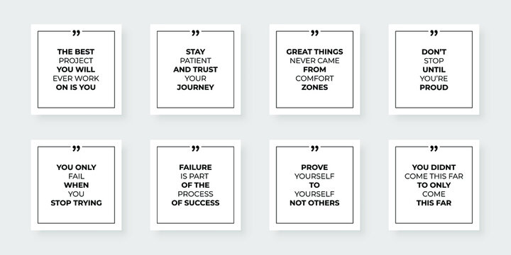 Wall Mural -  - Motivational quotes. Inspirational quote for your opportunities. Frames with quote marks. Vector illustration.	