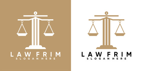 law frim logo design with style and cretive concept