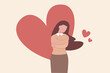© Nuthawut - Self care is take care of yourself and wellbeing, enjoy exercise, sleep and hobbies, help you stay healthy, balance life, and better cope with stress and anxiety, happy woman hug herself with hearts.
