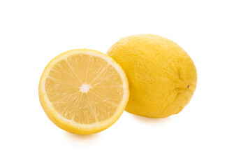 Wall Mural - Lemon and slice isolated on a white background.