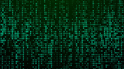 Digital background green matrix. Coding or hacking concept. Abstract data concept. 3d rendering.