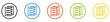 © kebox - Bunter Banner mit 5 farbigen Icons: Papiere, Dokumente, Unterlagen, Brief, Text oder Formulare