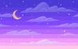 Pixel art starry seamless background. Night sky in 8 bit style.