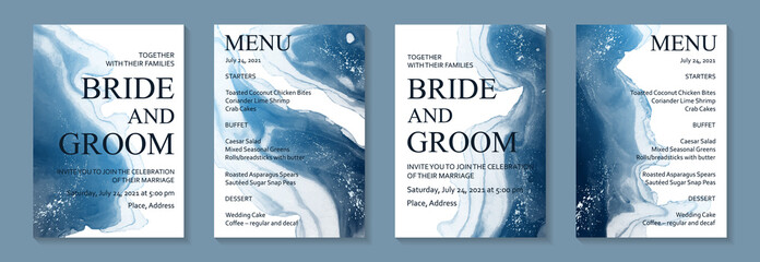 Wall Mural - modern watercolor background or elegant card design for birthday invite or wedding or menu with abst