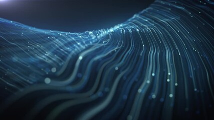 Wall Mural - abstract light fiber strings flowing background loop/ 4k animation of an abstract wallpaper technolo