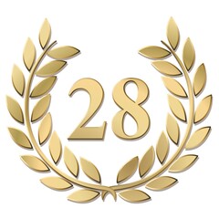 Wall Mural - 3D gold laurel wreath 28 vector isolated on a white background 