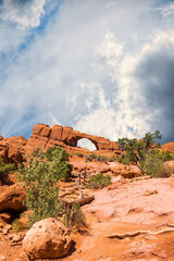 Canvas Print - Horizontal arch in Arches National Park, Utah, USA