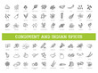 Indian spices. Condiment icons set. Outline set of condiment vector icons
