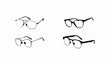 Vector isolated Illustration of a Glasses Frame Set. Set of Black glasses Frames