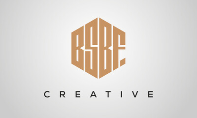 letters BSBF creative polygon hexagon logo victor template