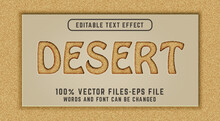 Desert 3d Text Effect. Editable Text With Sand Texture Premium Vectors