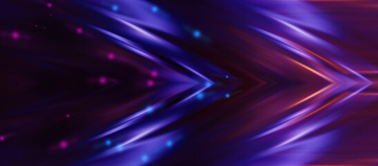 Wall Mural - dark futuristic, bright abstract background, neon glow, laser lines, shapes. blurry bokeh.